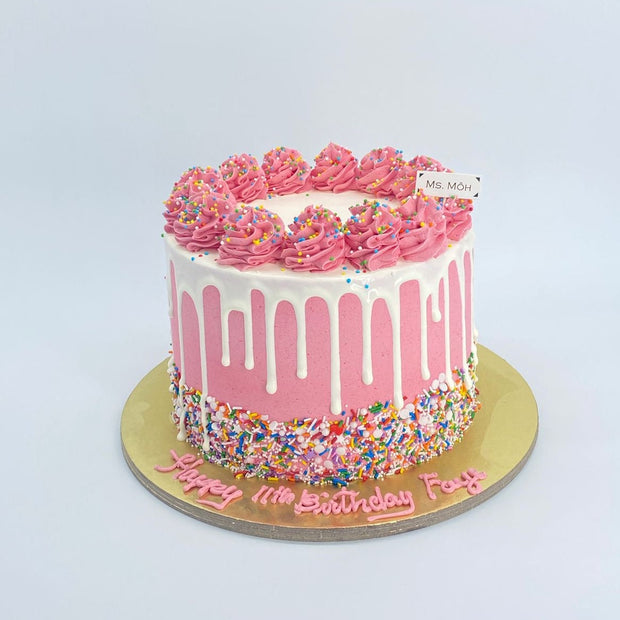 Pink  Birthday Cake