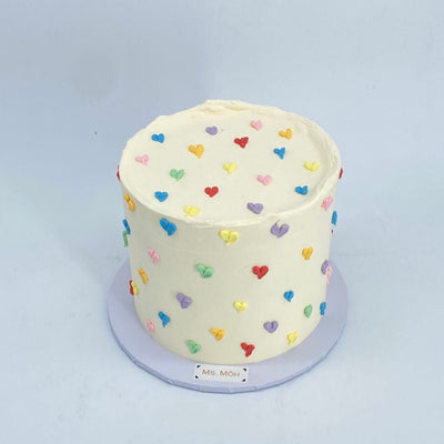Multi Color Hearts Cake
