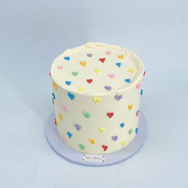 Multi Color Hearts Cake