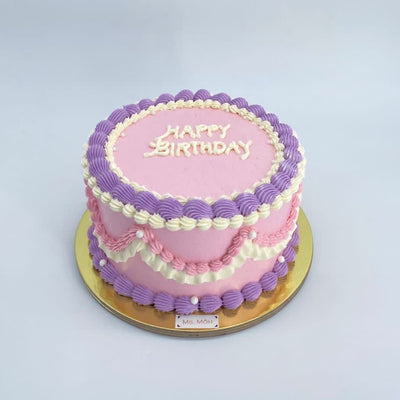 Pink Vintage Birthday Cake