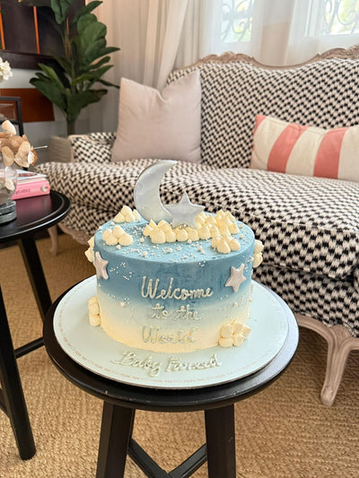 Blue Baby Shower Cake