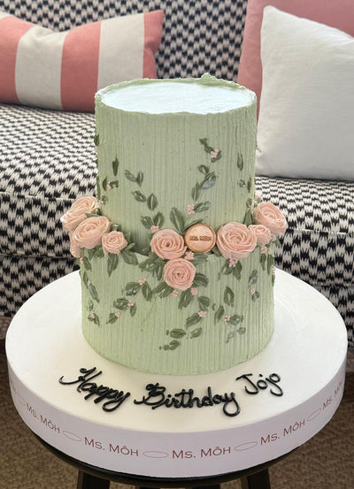 Floral Tiered Cake - Green