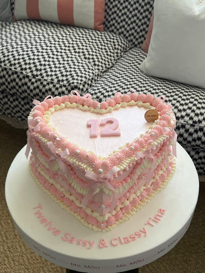 Heart Vintage Cake - Pink