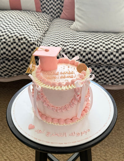 Vintage Graduation Cake - Pink