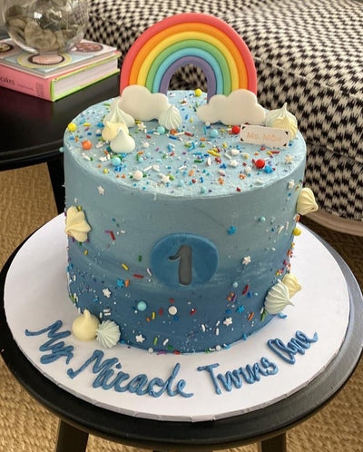 Rainbow and cloud Birthday Cake