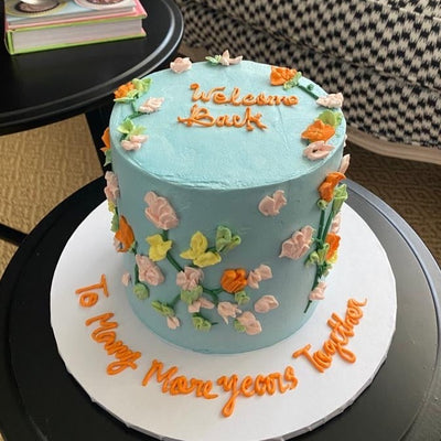 Floral Cake -Blue color